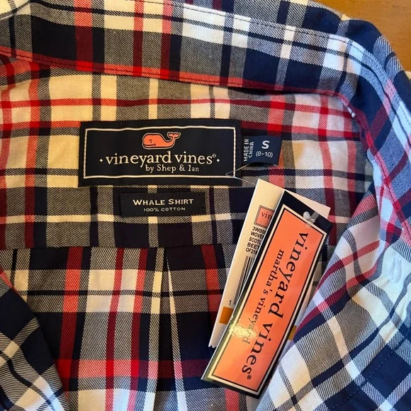 NWT, Boys Vineyard Vines plaid button down, S - Picture 3 of 3